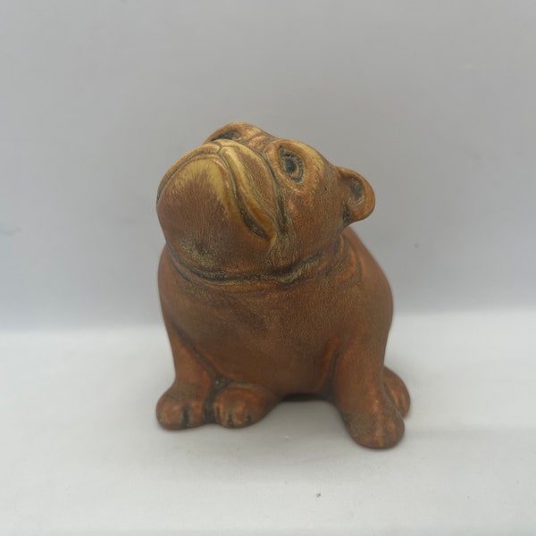 Rorstrand ceramic Bulldog figurine, MINT Gösta Grähs stoneware Clotis series 1983, Swedish vintage ceramic design