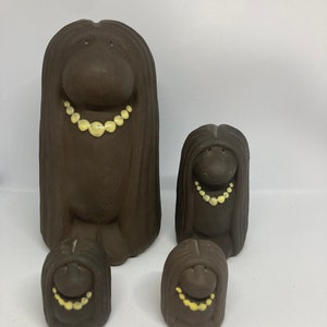 Swedish ceramic Troll family, rare ceramic Billing Troll family, Mother and children all signed, Swedish vintage design