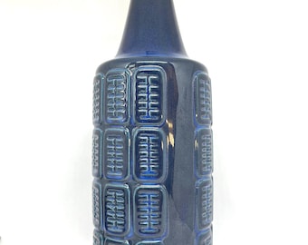 Soholm table lamp, large Einar Johansen ceramic table lamp, blue glaze vintage design, midcentury Danish design
