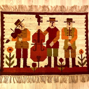 Vintage Kelim tapestry, Large Scandinavian Kelim tapestry, colorful double woven Wool wall decor mint condition, Eva Nemeth for Ziola 1960s