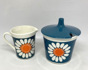 Figgjo Flint Daisy Sahne und Zucker Set, Turi Gramstad Oliver Vintage norwegisches Design