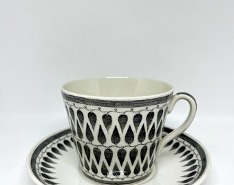 Upsala Ekeby Gefle Zenit Tea Coffee Cup Saucer Red Mid Century - Etsy