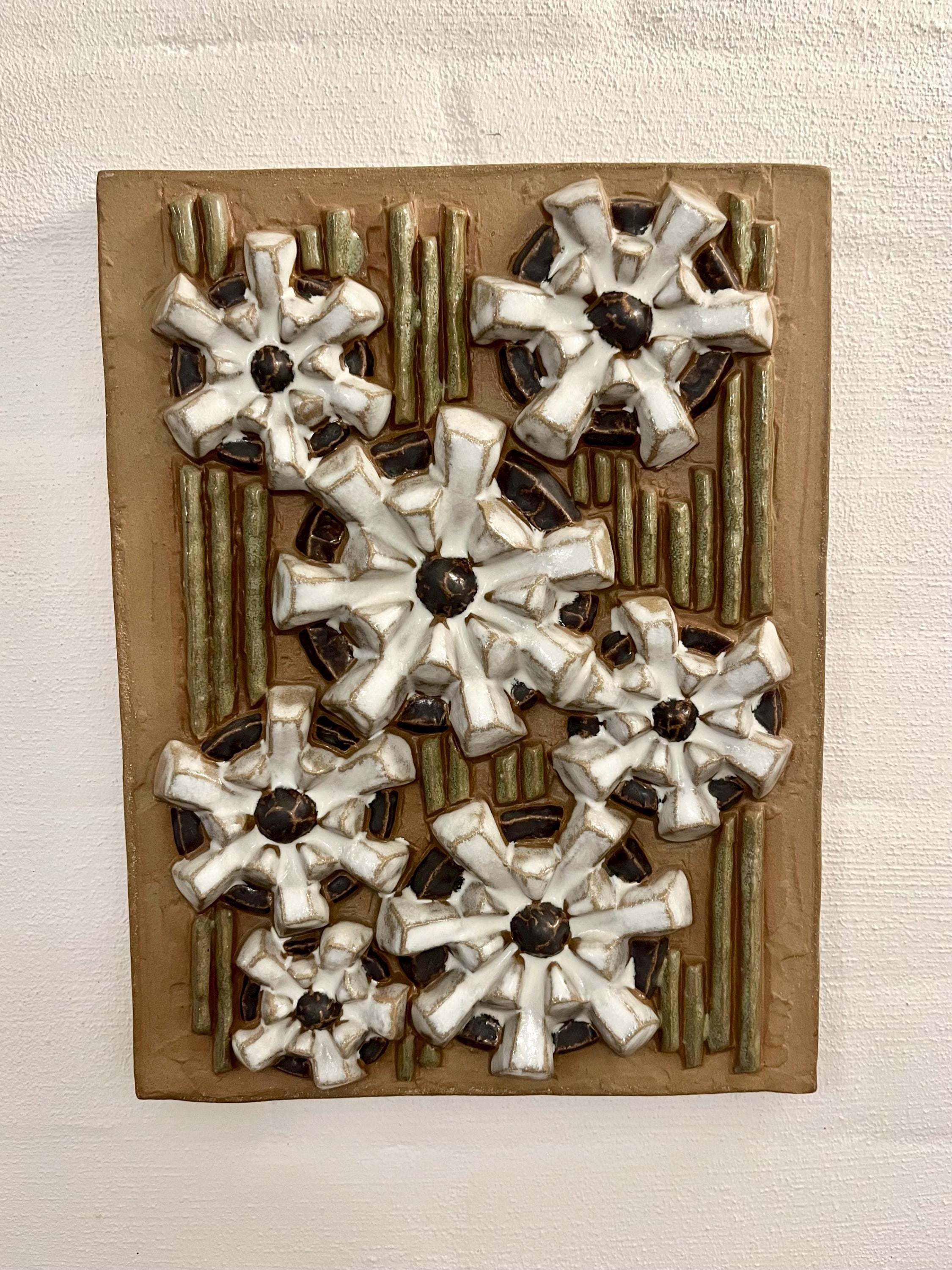 マリアンヌ・スタルクの陶板、新品同様の希少な大型陶器製壁掛け