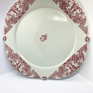 Bjorn Wiinblad LARGE fruit / display plate red white, ideal for Christmas, Nymølle vintage Danish design