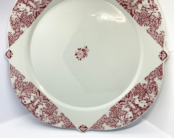 Bjorn Wiinblad LARGE fruit / display plate red white, ideal for Christmas, Nymølle vintage Danish design