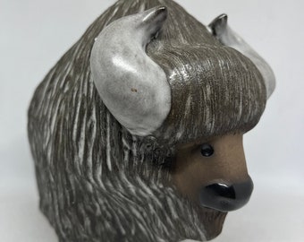 Rare Upsala Ekeby Ceramic Bison by Göran Andersson | - Etsy