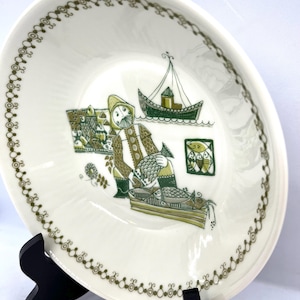 Figgjo Flint Market bowls / cereal bowls, MINT set of 2 bowls 17 cm, designed by Turi Gramstad Oliver, vintage Norwegian design