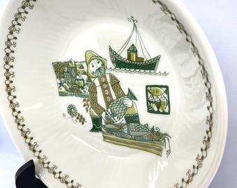 Figgjo Sicilia plate, mint condition plate of a Girl in the