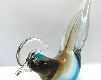 Swedish Crystal Glass Bird, Handmade Vintage Art Glass, Färe