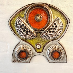 Soholm ceramic wall plate, large ceramic wall plate by Noomi Backhausen,Danish midcentury design