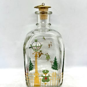 Holmegaard Christmas bottle, 1988 Akvavit bottle , designed by Michael Bang / Jette Frölich, Danish vintage design