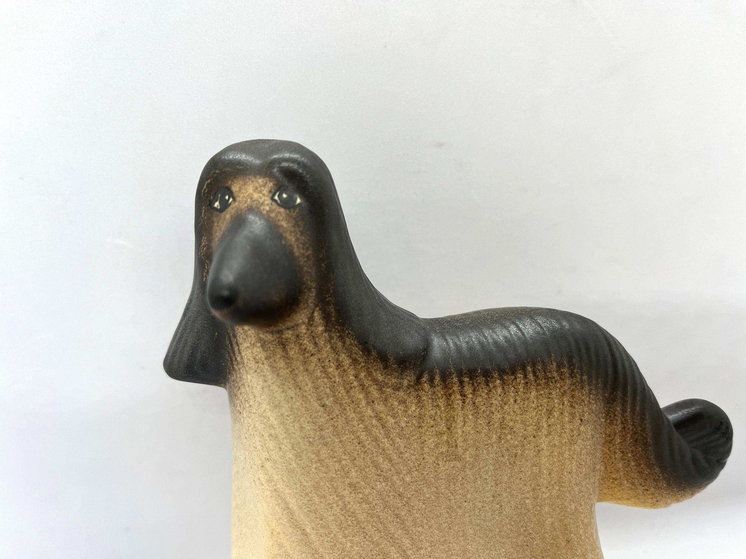 Gustavsberg Lisa Larson, Ceramic Afghan Dog, Swedish Retro Design