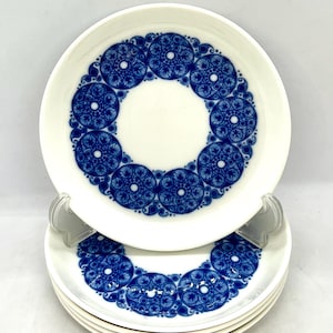 Rorstrand Mobile plates, set of 5 cake / dessert / side plates 17 cm, designed by Olle Alberius for Rorstrand, vintage Swedish design
