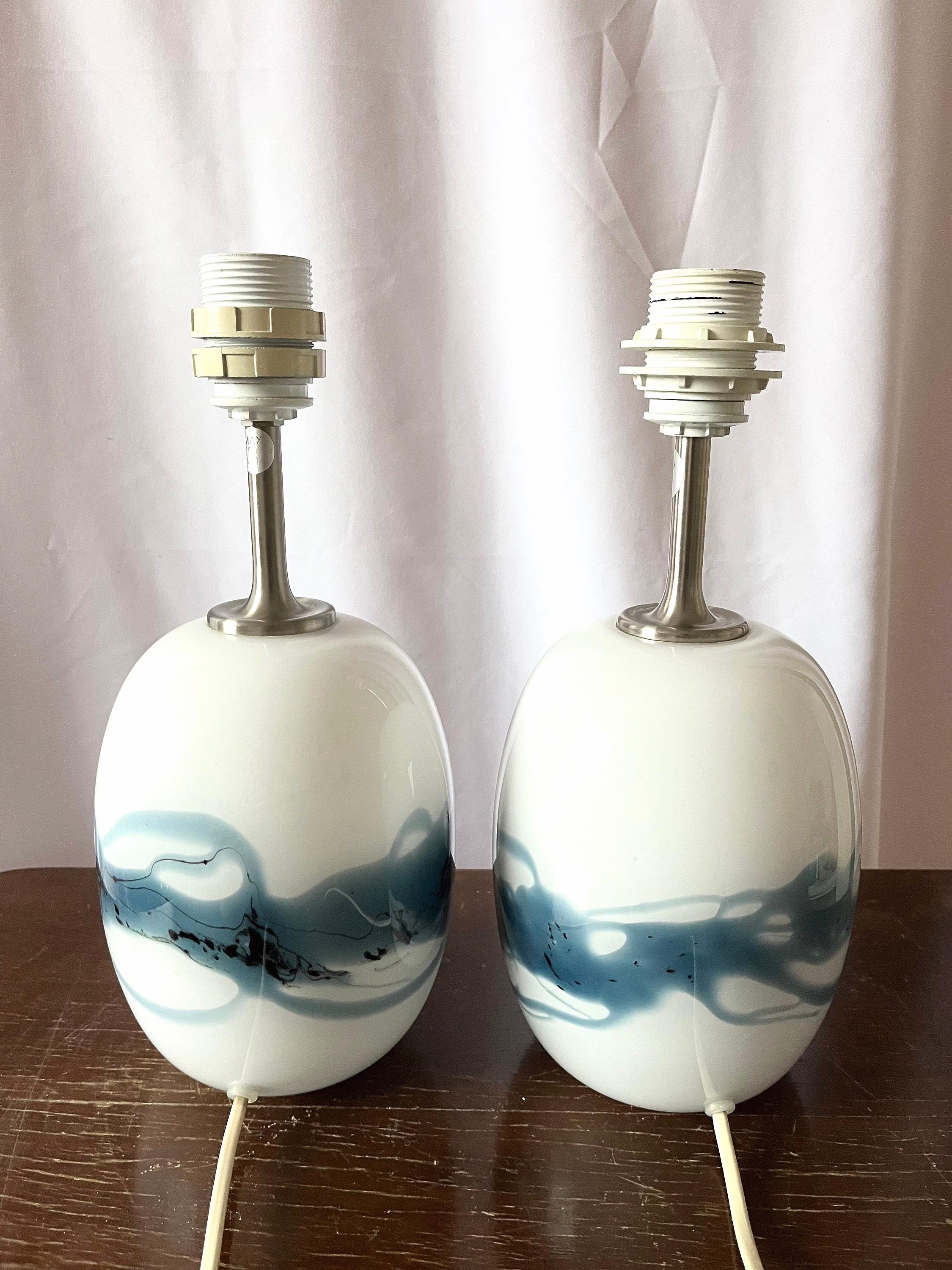 Holmegaard Sakura Blue、MINT、楕円形のテーブルランプ2個セット