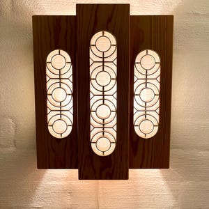 Swedish sconce, large vintage pine Wall Lamp, handmade Country home style, Granto Sweden Wood work, vintage Swedish design