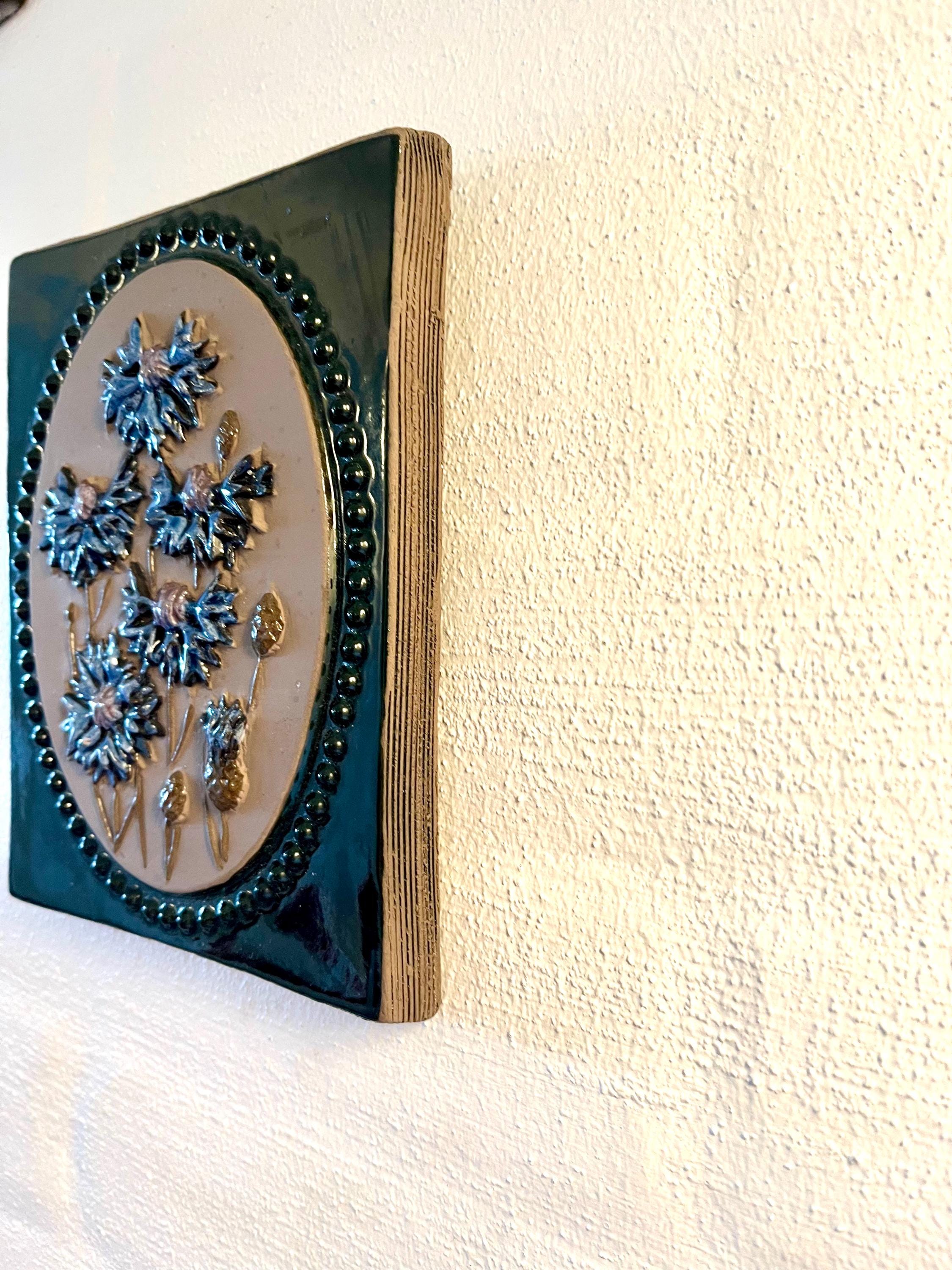 jie Gantofta/sweden陶板 JIE Gantofta Sweden, MINT 17 X 13 Cm Ceramic Plaque With Beautiful