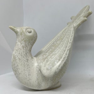 Gunnar Nylund ceramic Bird, very rare White glazed Bird sculpture, designed by Gunnar Nylund for Rorstrand, vintage Swedish Collectors item