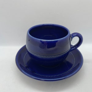 Höganäs cup MINT, Old Höganäs Pärlband ceramic coffeecup duo sets Blue glaze, John Andersson Swedish midcentury design