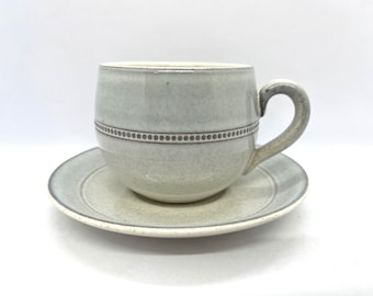Höganäs cup MINT, Old Höganäs Savoy / Pärlband ceramic coffeecup duo sets white glaze, John Andersson Swedish midcentury design