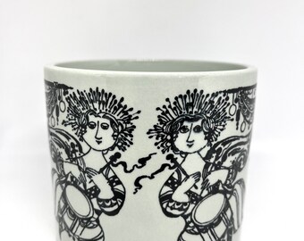 Bjorn Wiinblad, Very very rare Annual Christmas Flower pot 1983, Nymolle production very limited production, vintage Danish