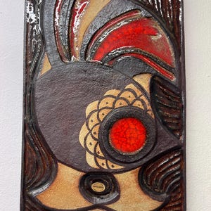 Soholm rare large ceramic wall plate 3595, signed and designed by Noomi Backhausen, midcentury Danish design