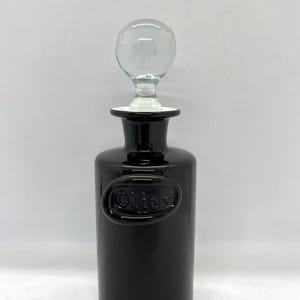 Holmegaard Palet Black Oil bottle, RARE Palet / Rainbow Black bottle with stopper in MINT condition, vintage Michael Bang Danish design