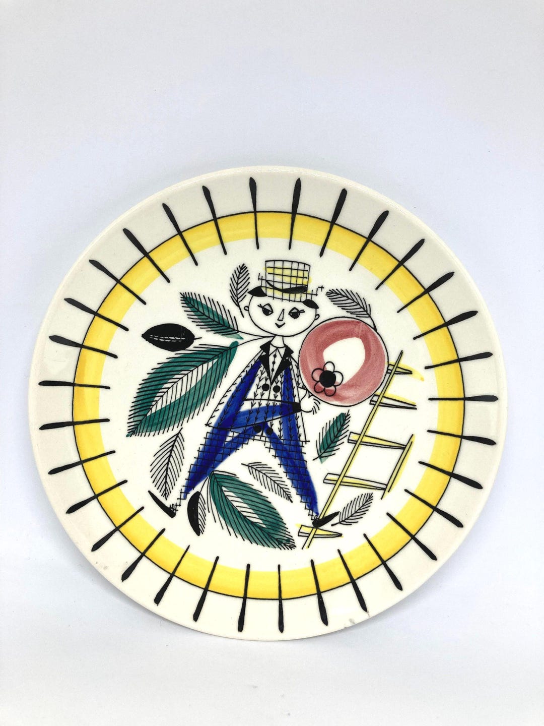 希少！サイン入りRosenthal Brigitte DoegeコラボJVD 皿 Stavangerflint Darling, Plate 18 Cm, Hand Painted Inger Waage