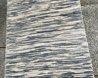 スウェーデン製ラグ、ロングヴィンテージハンドメイドラグ、1970年代