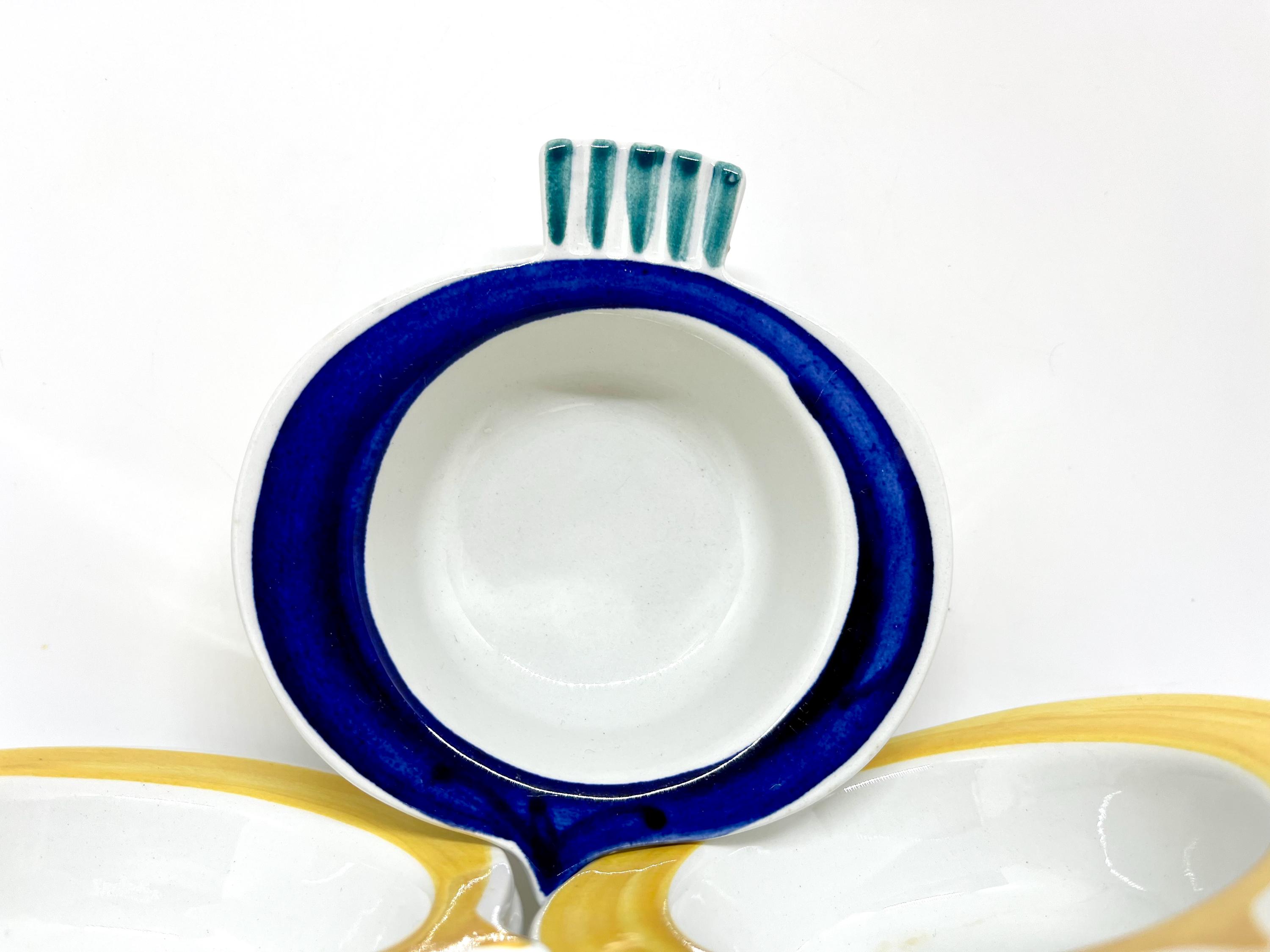 Rörstrand Picknick Bowls, Very Rare Radish Bowl Yellow and Blue