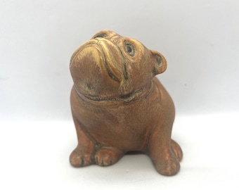 Rorstrand ceramic, small Bulldog figurine, MINT Gösta Grähs stoneware "Clotis" series 1983, Swedish vintage ceramic design