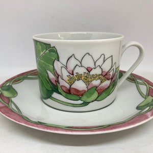 Ikea vintage teacup, Näckros (Water Lily) large teacup duo, Marguerite Walfridson Swedish vintage design