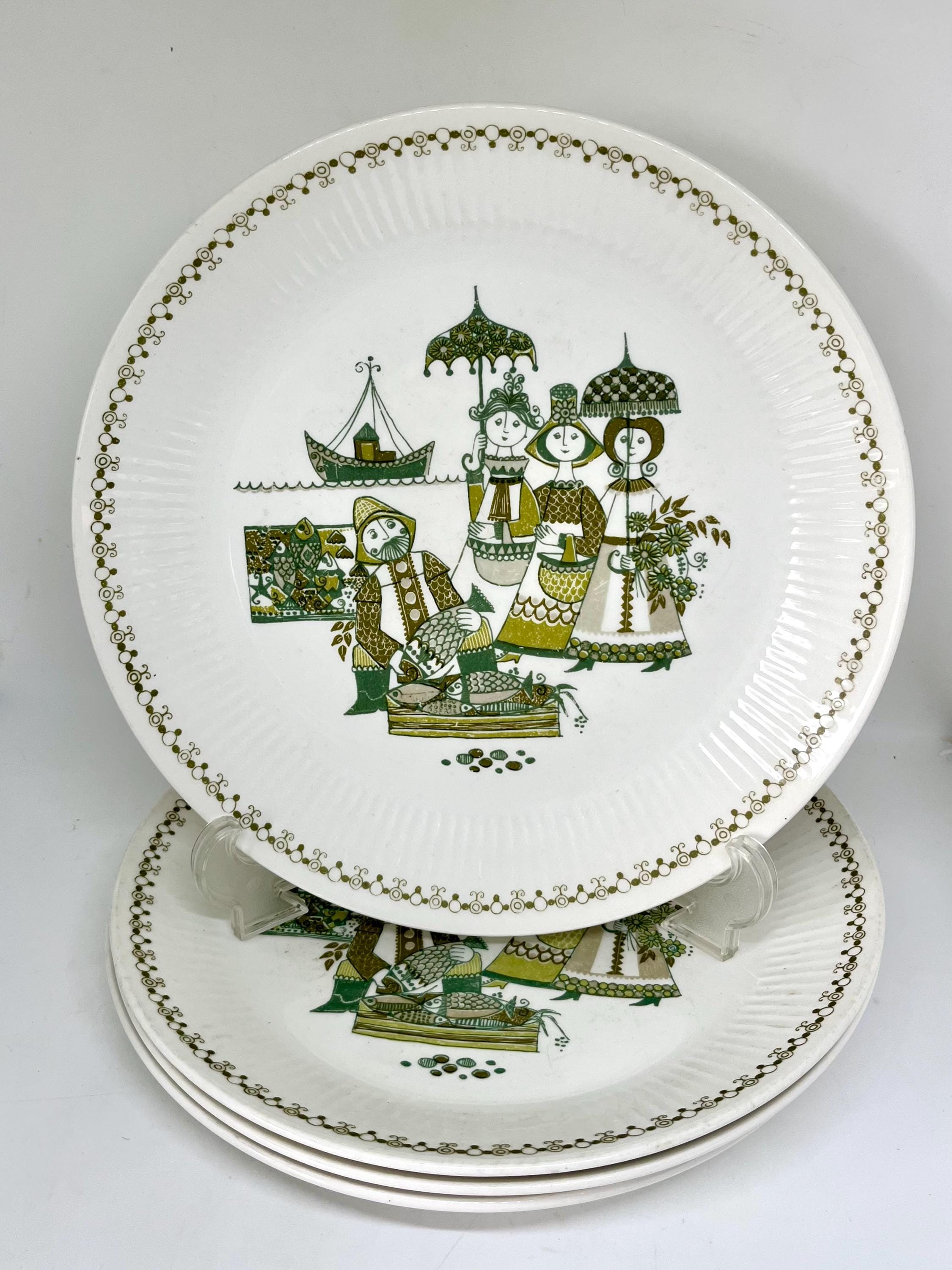 Figgjo Flint Market Plates, Set of 4 Large Diner Plates 24 Cm