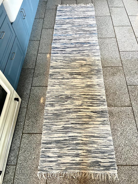 スウェーデン製ラグ、ロングヴィンテージハンドメイドラグ、1970年代