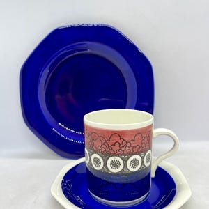 Rorstrand Kikki coffee cup trio set, extremely rare series coffee cup trio set, vintage Swedish design