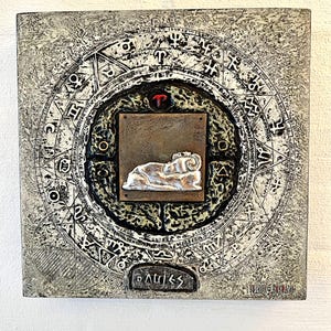 Zodiac sign Aries ceramic plaque 24 x 24 cm, Danish design by Patrice Barat, Rikki Tikki Company Denmark