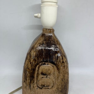 Danish Unique Sejer large ceramic table lamp, handmade and hand glazed signed Sejer UNIC, midcentury Danish ceramic design