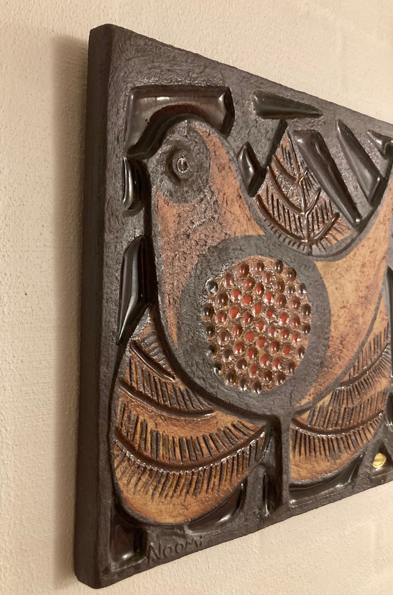 Søholm Large Ceramic Wall Plate Bird Motif 3591, Noomi Backhausen