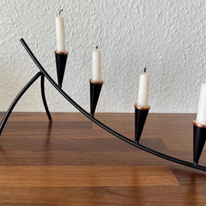 Vintage Candle holder, rare Ystad Metal Candle holder by Gunnar Ander, Copper and Black painted metal, vintage Swedish design