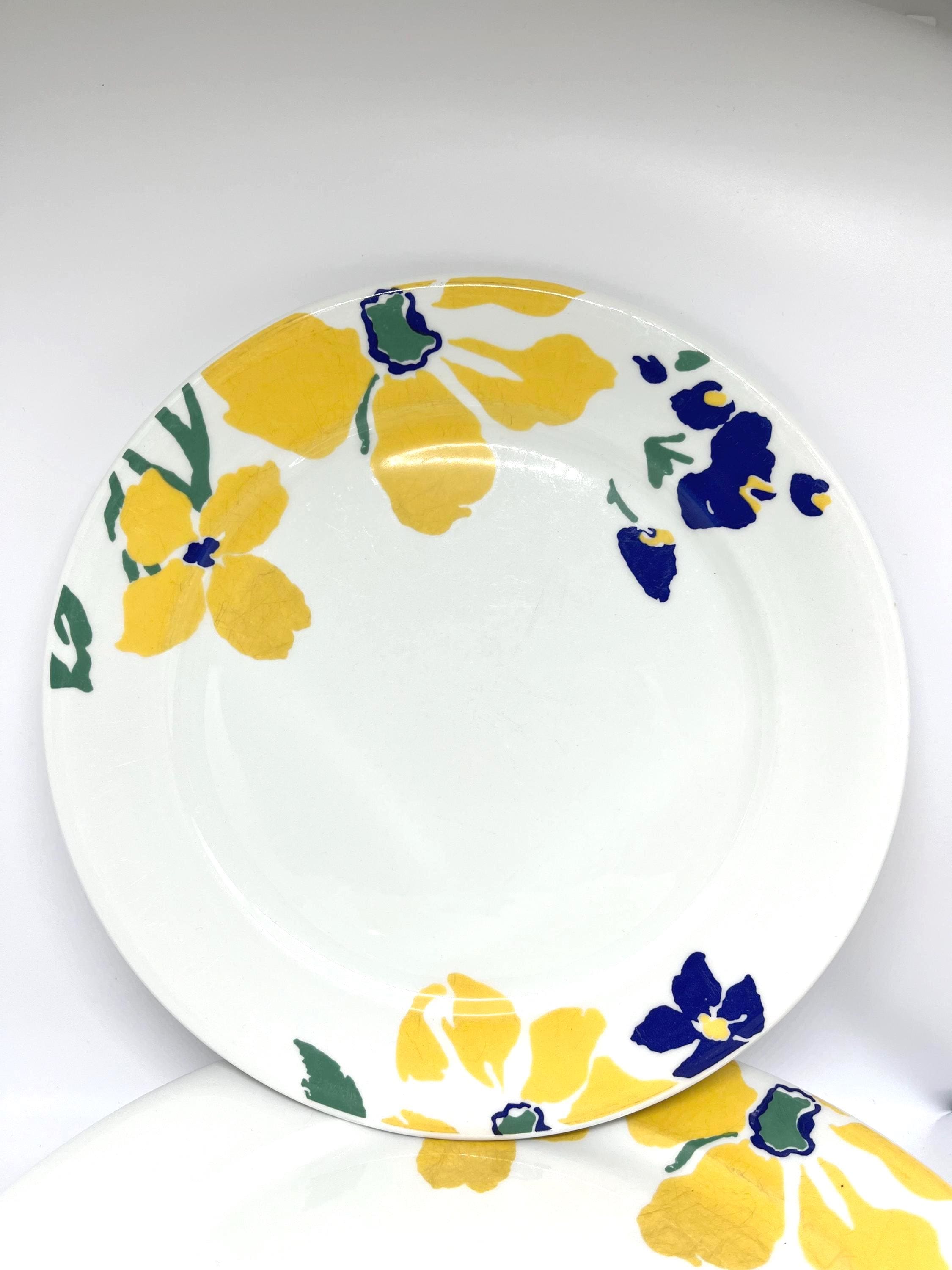 Figgjo Plates, Set of 7 VERY RARE Figgjo Floral Design LARGE Diner