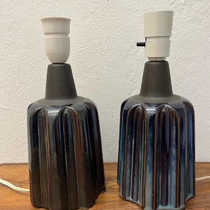 Soholm table lamps, set of two from a very rare model designed by Einar Johansen, ceramic table lamp 1030, midcentury Danish design