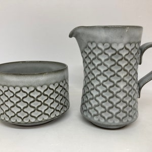 Quistgaard Cordial cream and sugar set, Bing & Grøndahl and Kronjyden stoneware Denmark