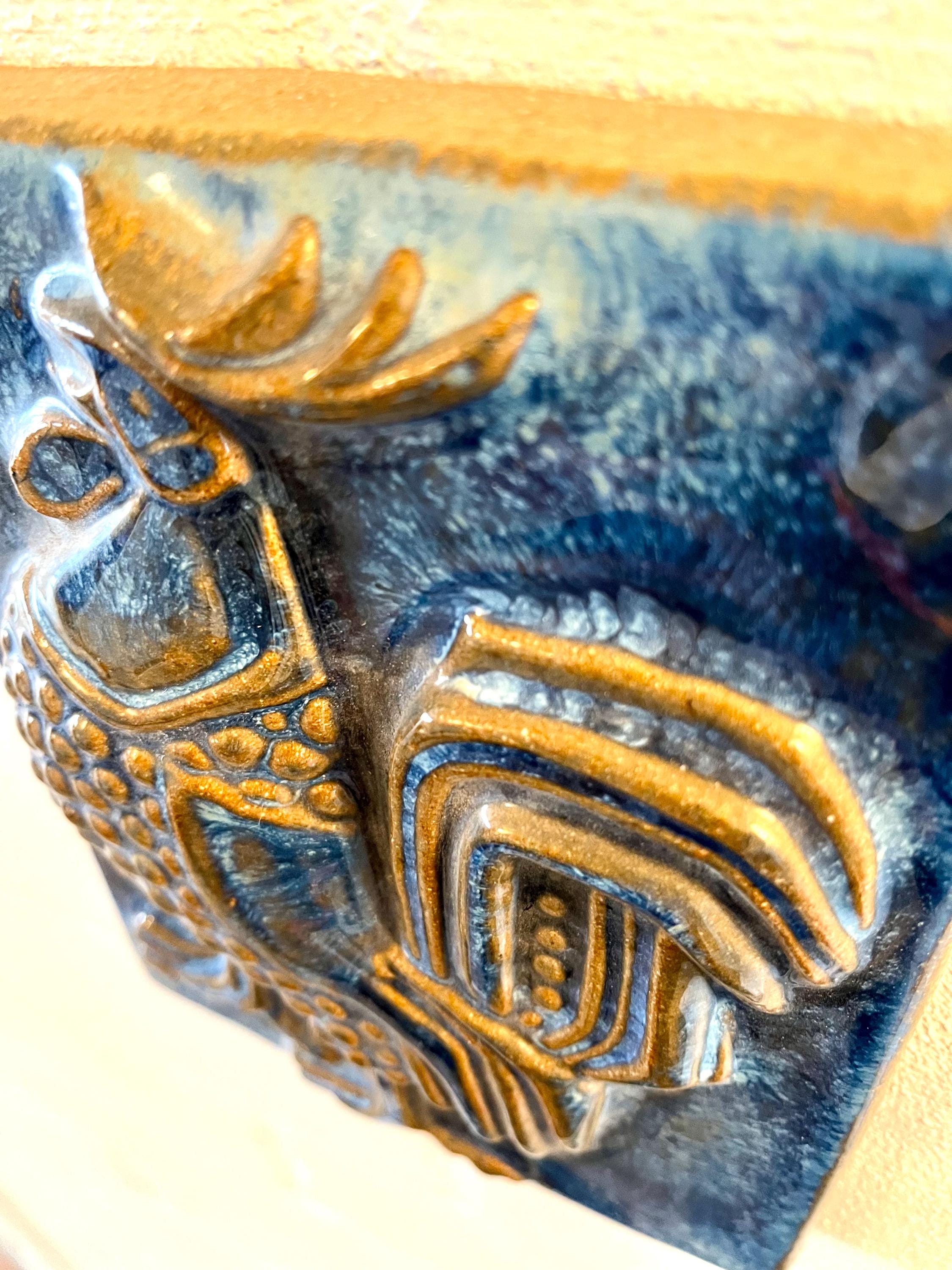 Marianne Starck Ceramic Wall Plate, Rare Blue Glaze Version, for
