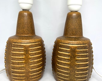 Soholm table lamps, set of two ceramic table lamps designed by Einar Johansen, Søholm midcentury Danish design
