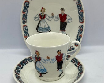 Figgjo Flint Norway Vitro Porcelain Coffee Cup & Saucer, Norwegian