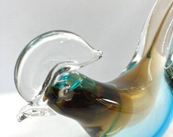 Swedish Crystal Glass Bird, Handmade Vintage Art Glass, Färe