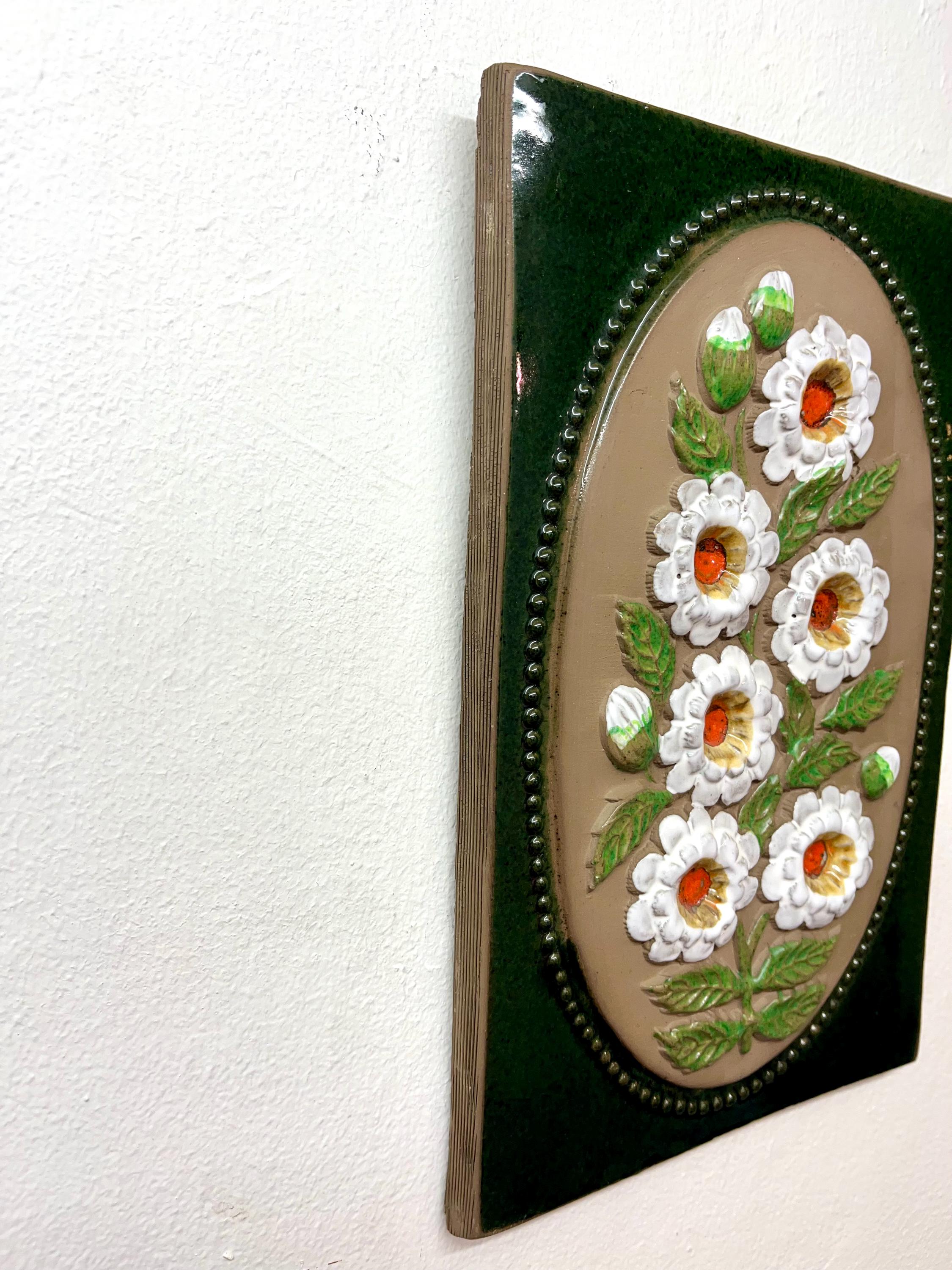 JIE Gantofta Sweden, Large 33 X 21,5 Cm Ceramic Plaque, White