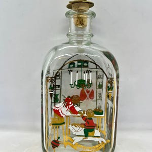 Holmegaard Christmas bottle, 1992 Akvavit bottle , designed by Michael Bang / Jette Frölich, Danish vintage design