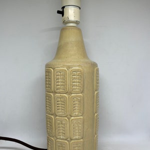 Soholm table lamp, extremely rare glaze color, large Einar Johansen ceramic table lamp, Beige / Green glaze, vintage Danish design