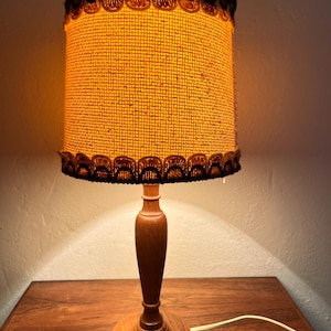Danish Teak table lamp with shade, MINT condition beautiful Teak Mid-century table lamp, vintage Danish design.