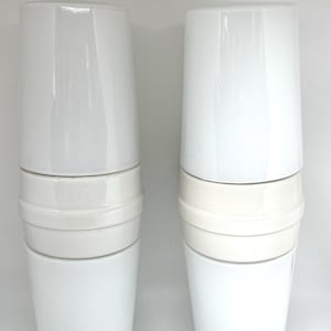 IFÖ sconce 6065 large / chubby version, set of two double shaded wall lamps,  LARGE version Sigvard Bernadotte Swedish vintage design